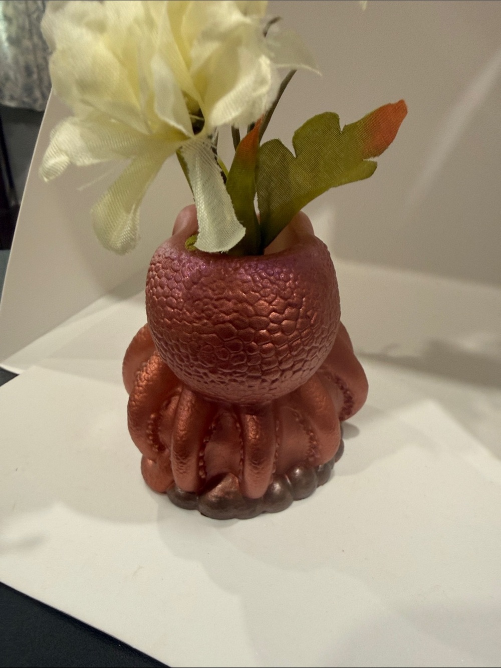Resin Octopus Vase in Shimmery Coral Pink - Picture 4 of 10
